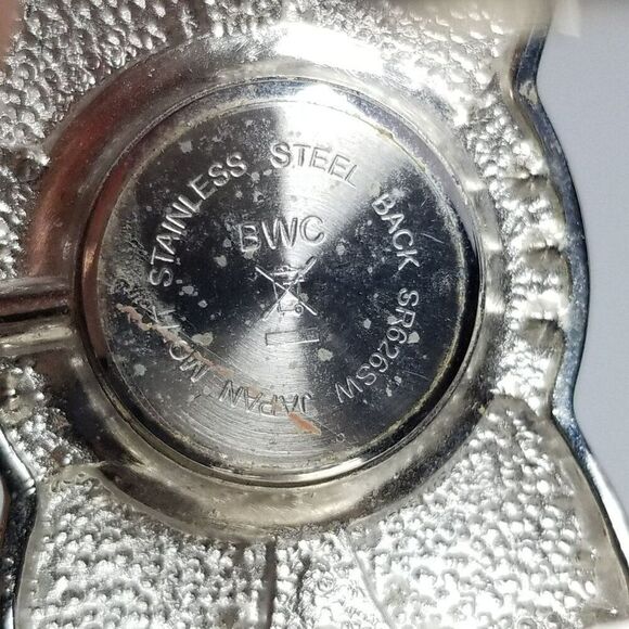 Vintage Rhinestone Encrusted Silver Tone Cuff Bangle Quartz Watch, AS IS - Picture 6 of 9